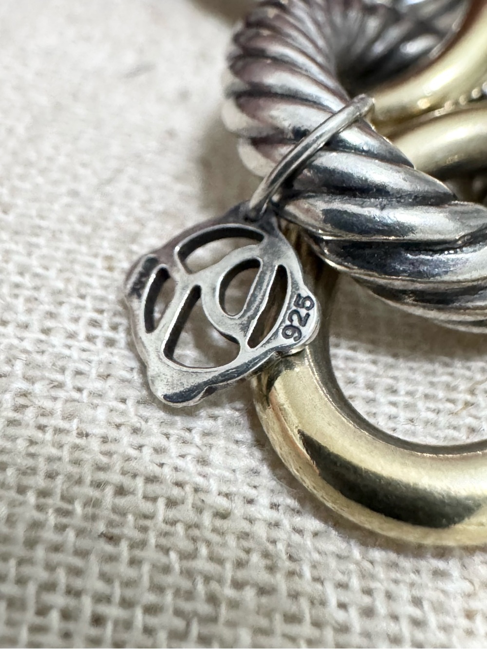 David Yurman XL Oval Link .925 18K Gold Cable Link Bracelet - Picture 9 of 10